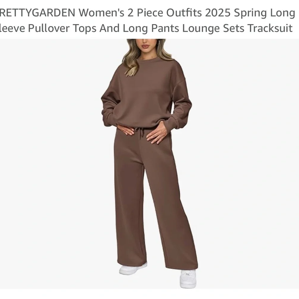 Amazon Brown High-Waisted Track Pants - Picture 2 of 2